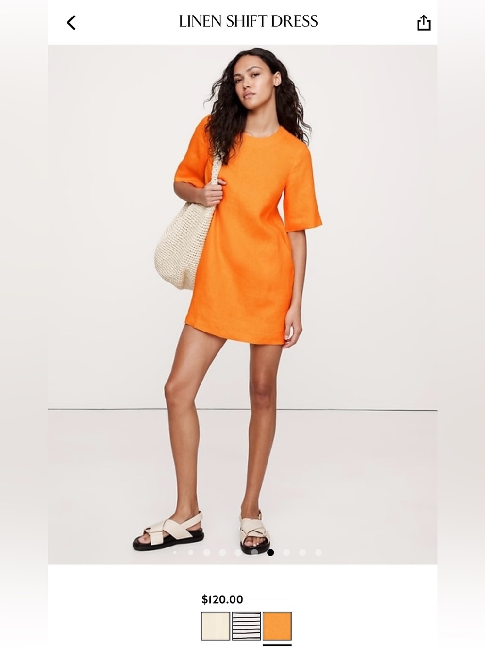 Banana Republic Linen Shift Dress (Clementine Orange)